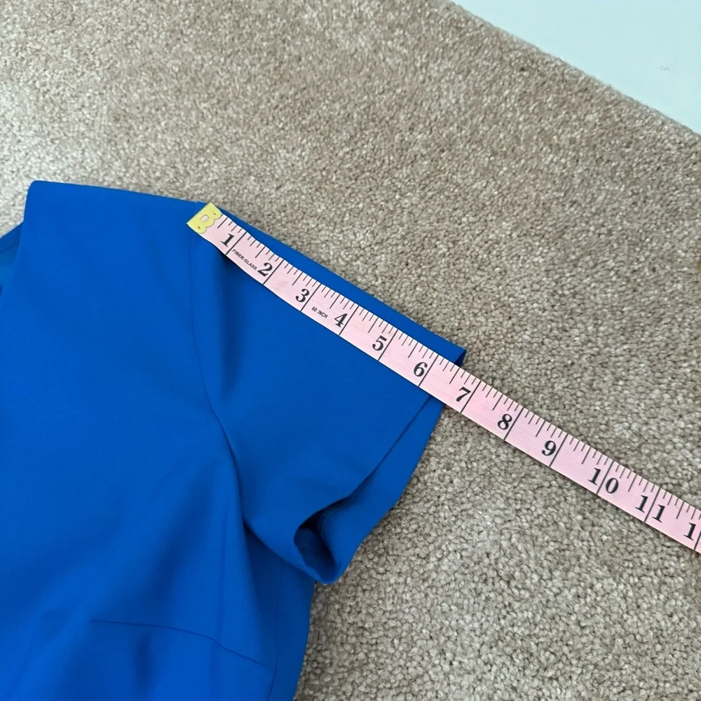 NWT J. Crew Royal Blue Sheath Dress with V-Neck back zipper back vent suiting